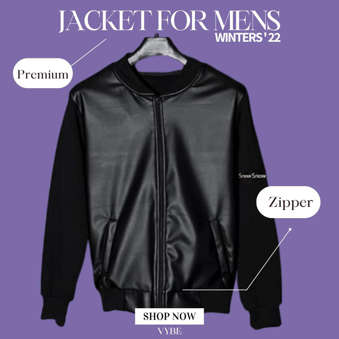 Men's Black Faux Leather Jacket – Stylish and Versatile Outerwear